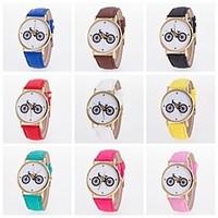 Low prices Colors W omens PU Leather Alloy Case Business Bicycle Printing Students Fancy Watch Cool Watches Unique Watches