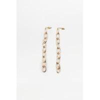 Long Chain Drop Post Earrings, GOLD