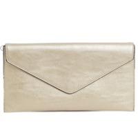 Long & Son Ladies Medium Envelope Clutch Bag - Gold
