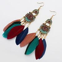 Long Feather Earrings For Women Big Fine Jewelry Gift