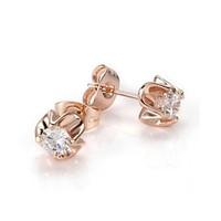 Lovely Gold Flower Crystal 18K Rose Gold Plated Stud Earrings Jewelry Austrian Crystal