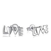 LOVE Non Stone Stud Earrings Jewelry Wedding Party Halloween Daily Casual Alloy Silver Plated 1 pair Silver