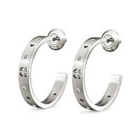 love fortune silver crystal heart hoop earrings