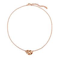 love fortune rose gold crystal heart link necklace