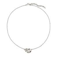 LOVE & FORTUNE SILVER CRYSTAL HEART LINK NECKLACE