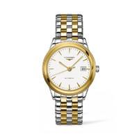 longines flagship automatic mens white dial steel bracelet watch