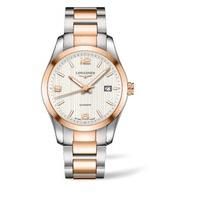 Longines Conquest Classic men\'s 18ct rose gold & steel bracelet watch