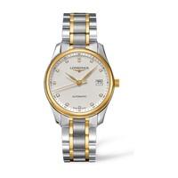 Longines Master automatic mens\' diamond-set two-tone bracelet watch