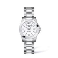 Longines Conquest ladies\' automatic stainless steel bracelet watch