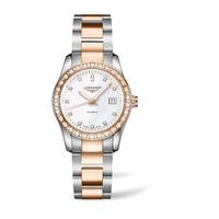 Longines Conquest Classic ladies\' two-tone diamond-set watch