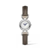 Longines Equestrian Stirrup ladies\' diamond pearl dial strap watch