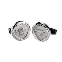 Love Hearts Cufflinks Marry Me