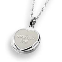 love hearts necklace marry me dove grey