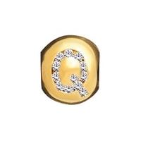 lovelinks gold plated silver clear cz q bead