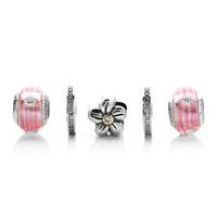 Lovelinks Pink Flower Bead Set LLCB005