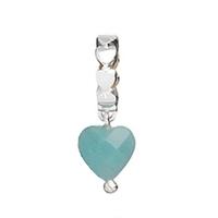 lovelinks silver teal blue glass heart drop bead 1183255 52