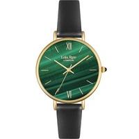 lola rose ladies green malachite leather strap watch lr2016