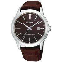 Lorus Mens Brown Leather Watch RH925BX9