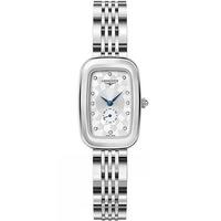 longines ladies rectangular equestrian diamond dial bracelet watch l61 ...