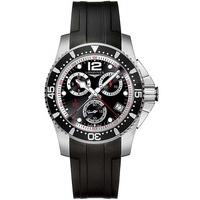 Longines Mens Black Chronograph Rubber Strap Watch L37434562