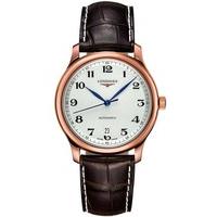 Longines Mens 18 Carat Rose Gold Master Leather Strap Watch L26288783