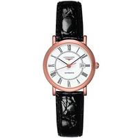 Longines Ladies Rose Gold Elegant Leather Strap Watch L43788110