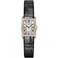 Longines Ladies Dolcevita Rose Gold Diamond Leather Strap Watch L52589710