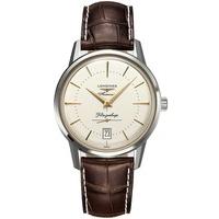 Longines Mens Flagship Leather Strap Watch L47954782