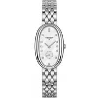 Longines Ladies Oval Symphonette Diamond Dial Mother Of Pearl Bracelet Watch L23064876