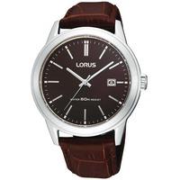 Lorus Mens Brown Leather Watch RH925BX9