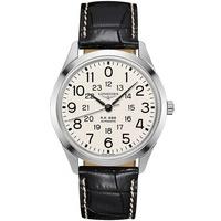 longines mens heritage railroad black leather strap watch l28034230