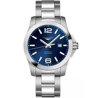 Longines Mens Blue Conquest Bracelet Watch L37784966