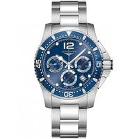 longines mens blue hydroconquest chronograph bracelet watch l37444966