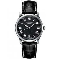 Longines Mens Black Master Leather Strap Watch L26284517