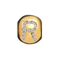 Lovelinks Gold Plated Silver Clear CZ R Bead