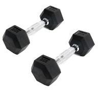 lonsdale 25kg hex weights x2
