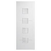 LPD Vancouver White Primed Small Lite Frosted Glazed Internal Door 78in x 27in x 35mm (1981 x 686mm)