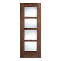 lpd vancouver walnut 4 lite glazed internal door 2040 x 826 x 40mm 803 ...