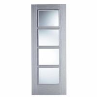 LPD Vancouver Light Grey 4 Lite Glazed Internal Door 78in x 30in x 35mm (1981 x 762mm)