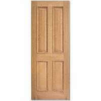 LPD Regency Oak 4 Panel Raised Moulding Unfinished Internal Door 78in x 30in x 35mm (1981 x 762mm)