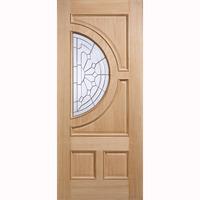 LPD Empress Oak Zinc Clear Bevelled Double Glazed Exterior Door Pair 1981x838x44mm