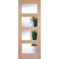 LPD Contemporary Oak Clear Glazed Internal Door 78in x 24in x 35mm (1981 x 610mm)