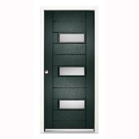 LPD Enduradoor Portomaso Glazed Pre-finished Right Hand Exterior Door in Grey 1981x838x38mm