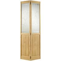 LPD Light Pine Glazed Bi Fold Internal Door 78in x 27in x 25mm (1981 x 686mm)