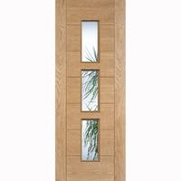 LPD Hampshire Oak Pre-finished Clear Glazed Semi Solid Internal Door 1981x762x35mm