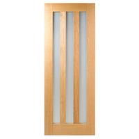 LPD Utah Oak Frosted Glass Unfinished Internal Door 78in x 30in x 35mm (1981 x 762mm)