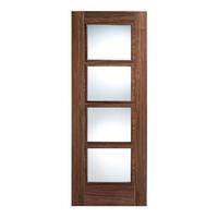 lpd vancouver walnut 4 lite glazed internal door 2040 x 726 x 40mm 803 ...