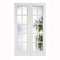 LPD White Moulded 10 Light Clear Glazed Door Pair 1981x1168x40mm