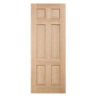 LPD Regency Oak 6 Panel Unfinished Internal Door 78in x 30in x 35mm (1981 x 762mm)