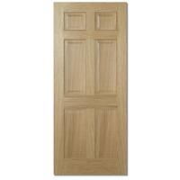 LPD Regency Oak 6 Panel Unfinished Internal Fire Door 78in x 33in x 44mm 1981 x 838mm